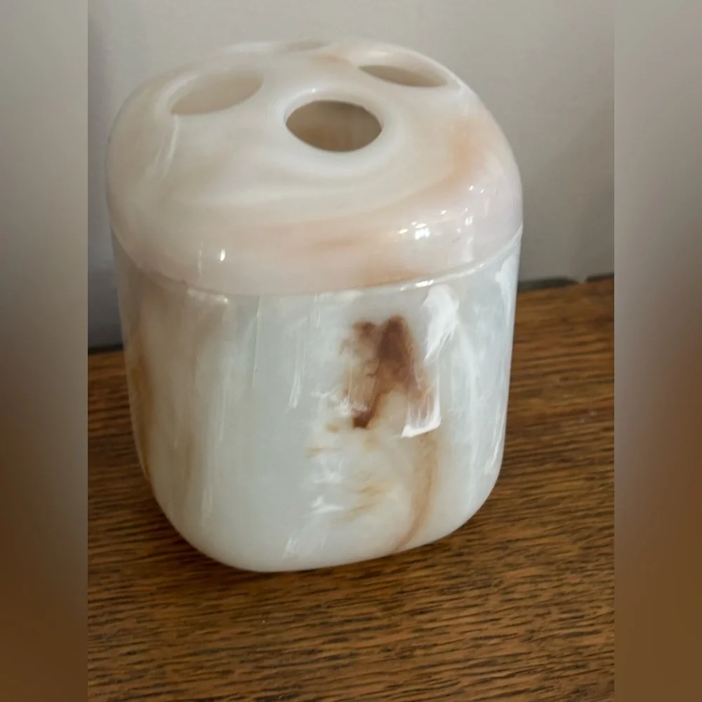 Vintage 80s Celluloid Toothbrush Holder